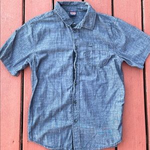 Wrangler Button Front Shirt Youth Boys Size XXL Gray  Short Sleeve Pre-owned